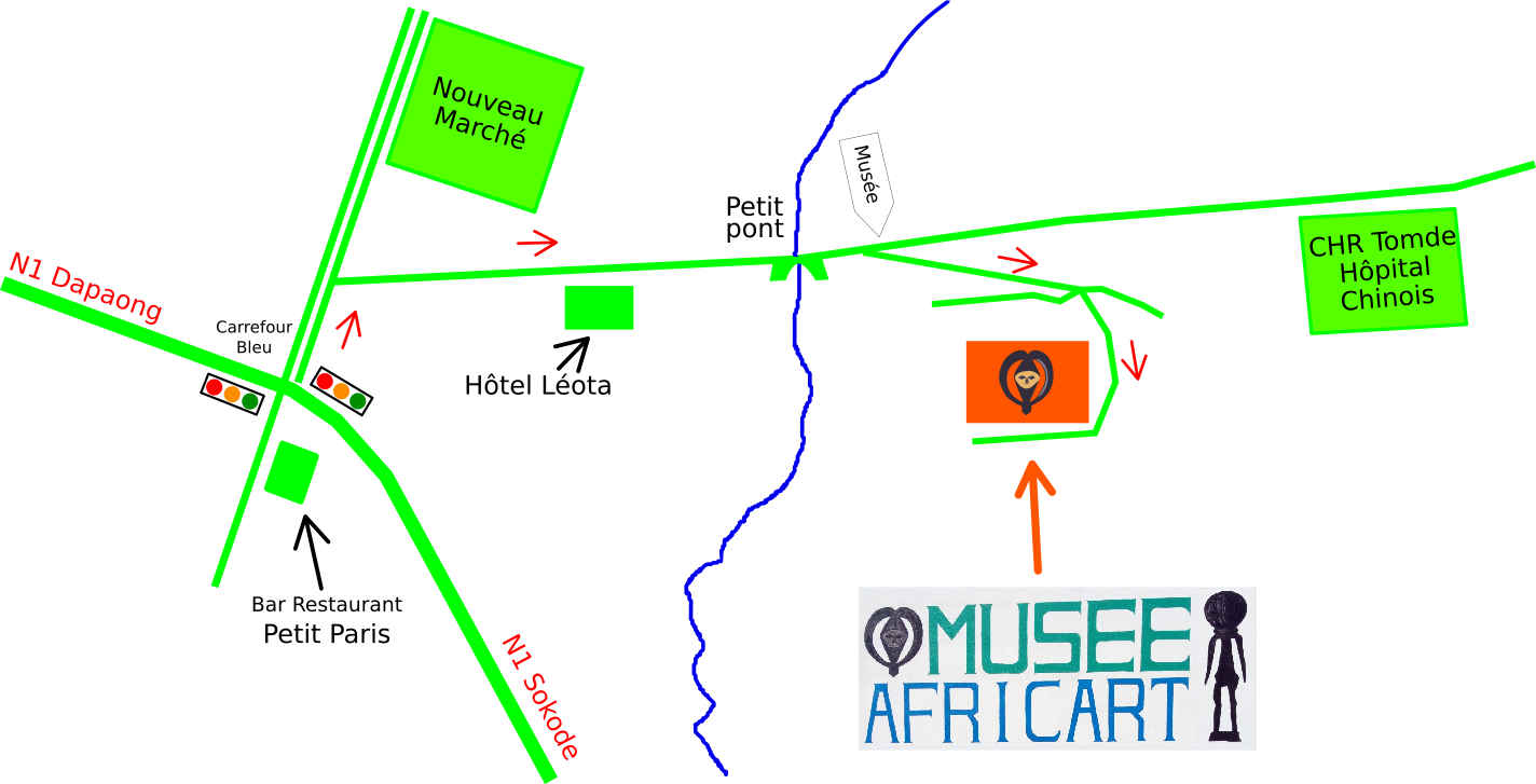 Plan d'accès Musée Africart Kara, Togo